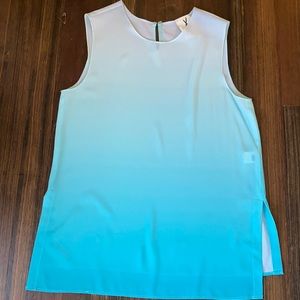 Yigal Azrouel Hombre teal crepe, size small tank